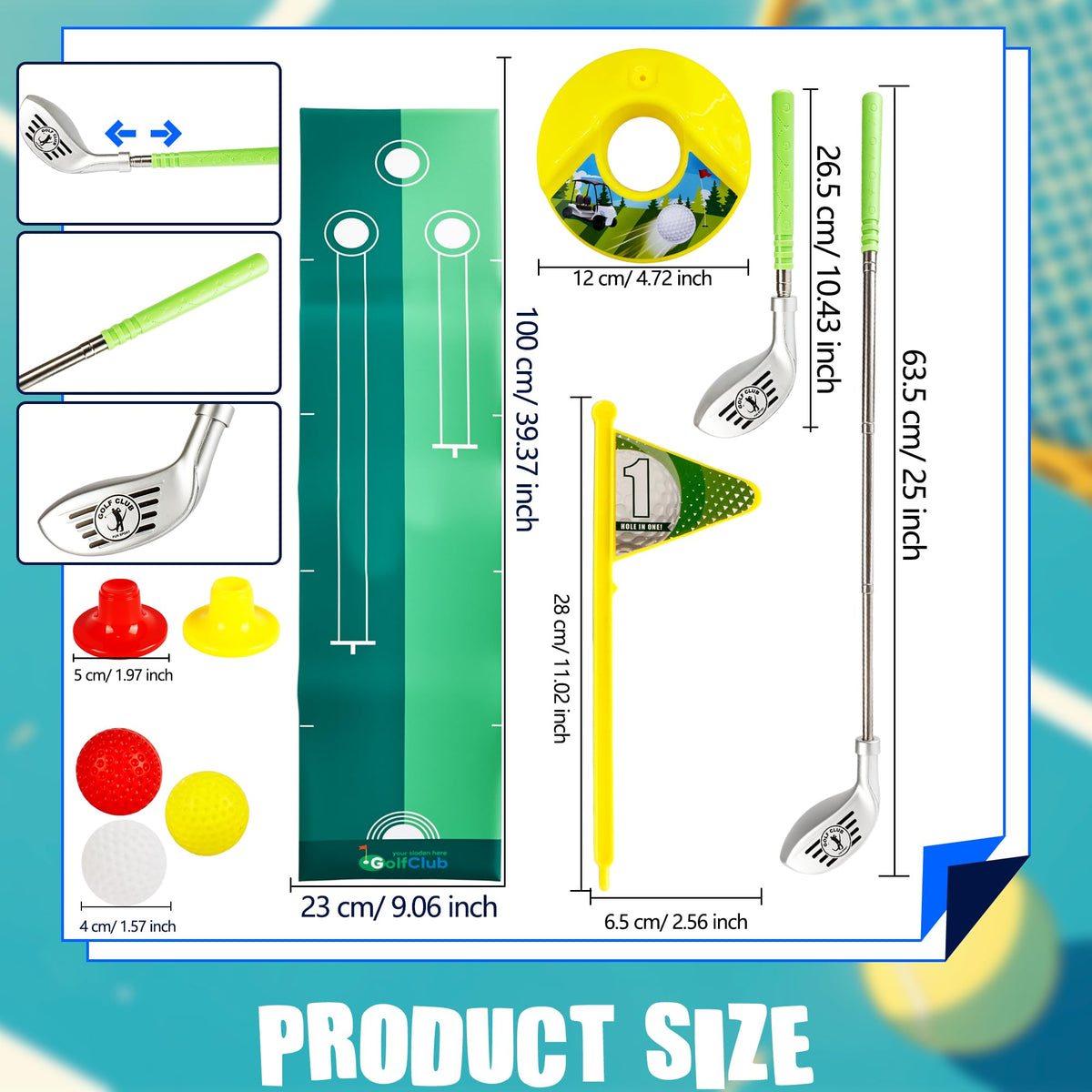 Spaluck mini golf balls provide durable practice for toddlers.