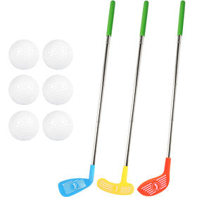 Spaluck mini golf clubs retracted for compact storage and kid-friendly grip.