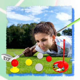 Spaluck mini golf set complete kit shows all pieces for play.
