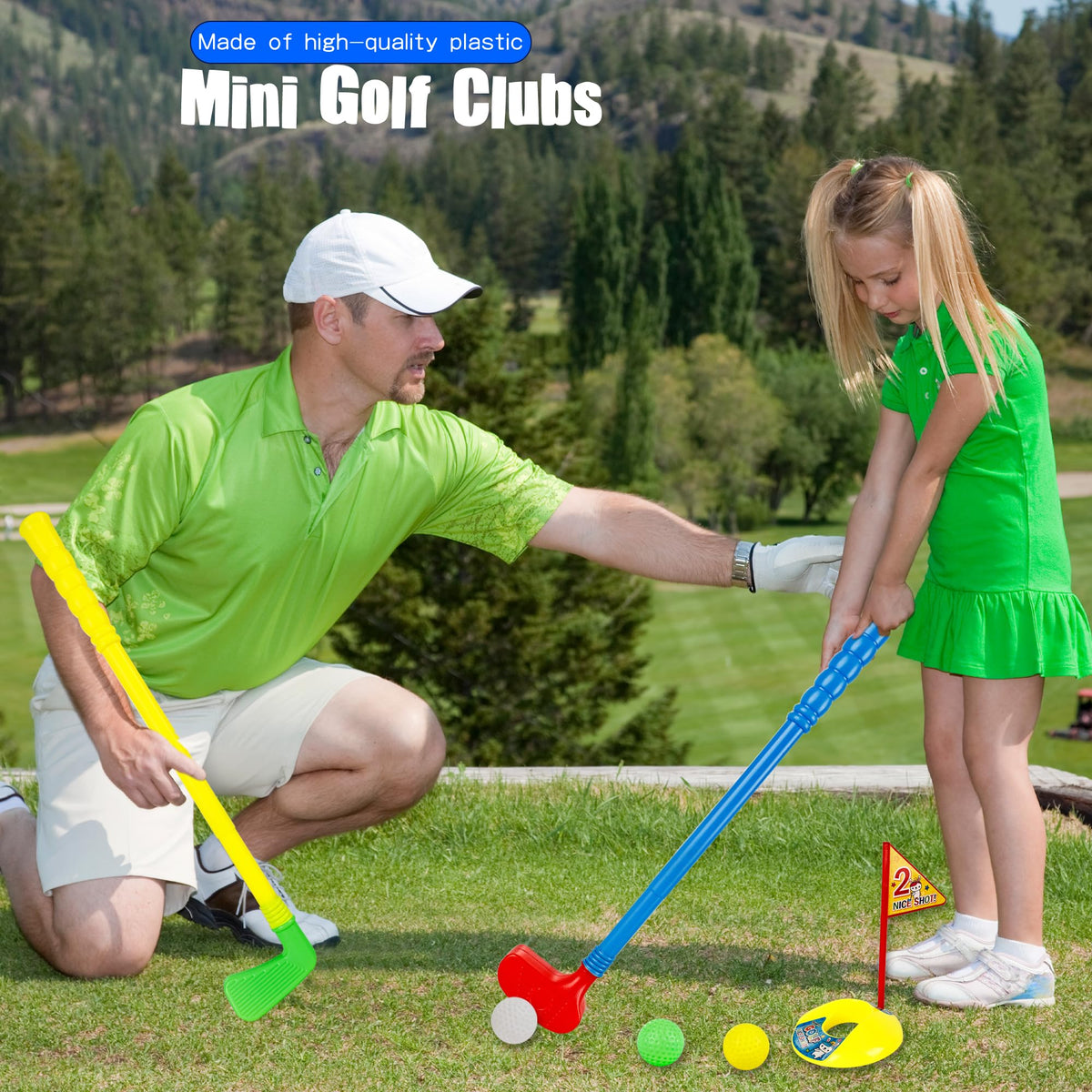 Spaluck tees included for stable tee-off practice.