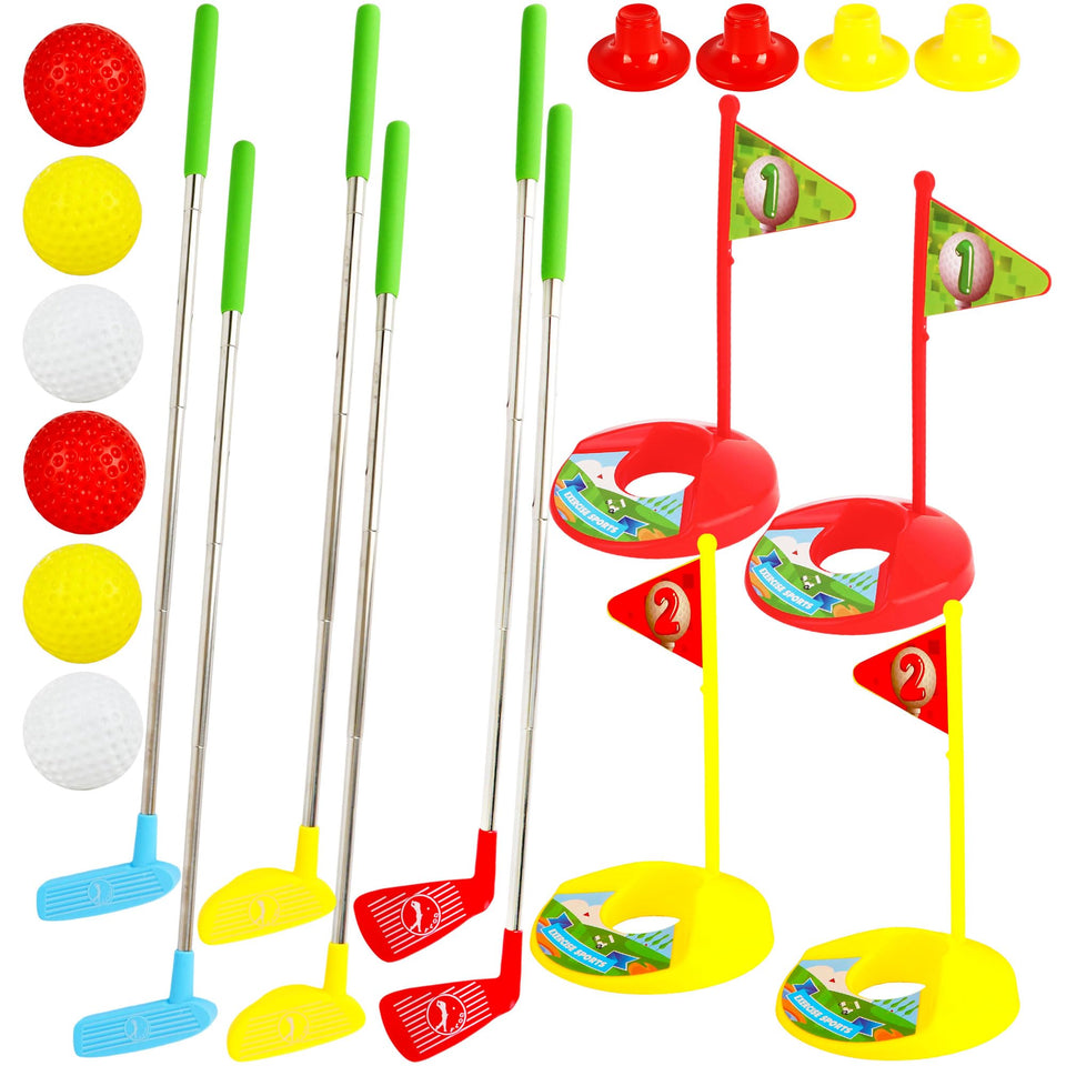 Spaluck toddler golf set retractable clubs ideal for growing kids and safe practice.