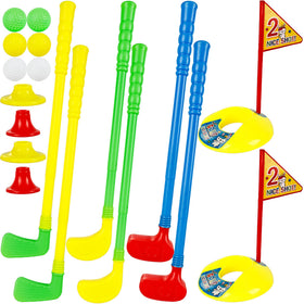 Spaluck mini golf clubs assembled for indoor play and skill development.