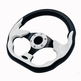 Spaorcco 12.5-inch white steering wheel for EZGO RXV/TXT delivers smoother control and a refreshed look.