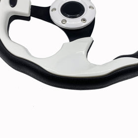 Spaorcco 12.5-inch white steering wheel on Precedent adds comfort and a modern feel.