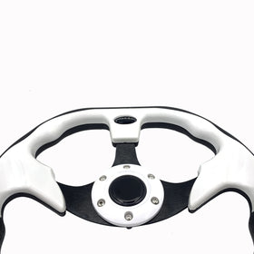 Spaorcco 12.5-inch white steering wheel for Yamaha G8/G9 enhances handling and appeal.