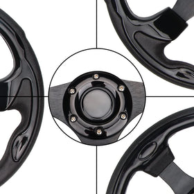 Spaorcco steering wheel race-style detail showcases sport-inspired aesthetics for golf carts.