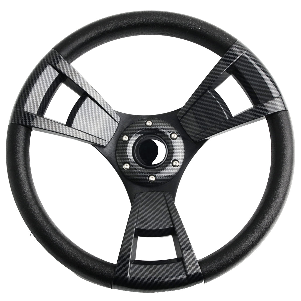Spaorcco 14-inch carbon fiber steering wheel for golf carts with a smooth grip