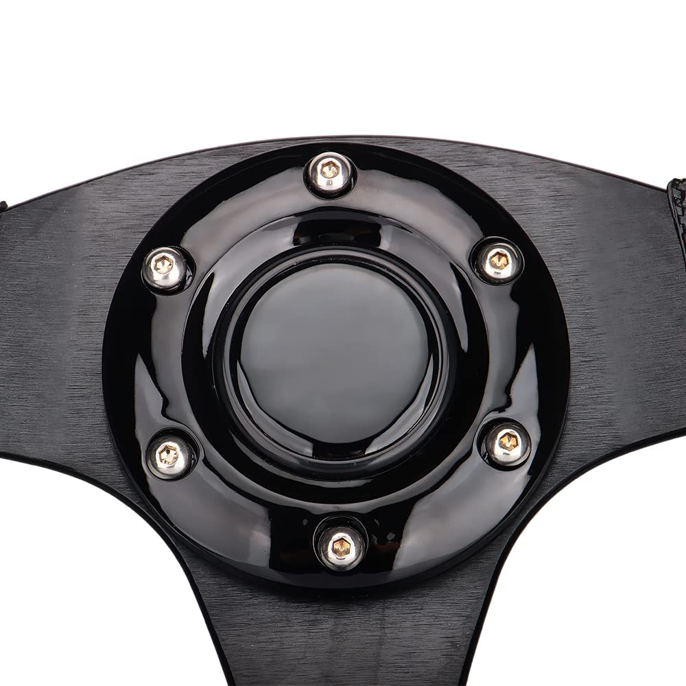 Spaorcco black steering wheel delivers calm driving visuals.