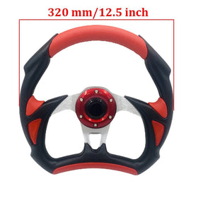 D-shaped Spaorcco steering wheel offers a comfortable grip during long rides