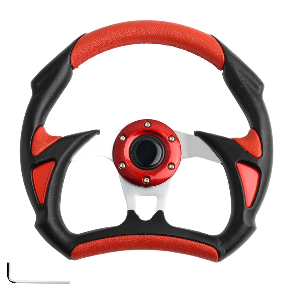 Spaorcco Classic Red steering wheel installation for a quick golf cart upgrade
