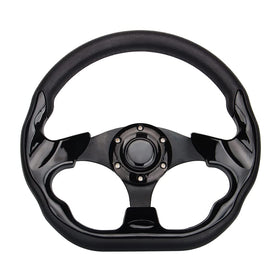 Spaorcco D-shape steering wheel front view improving entry and grip