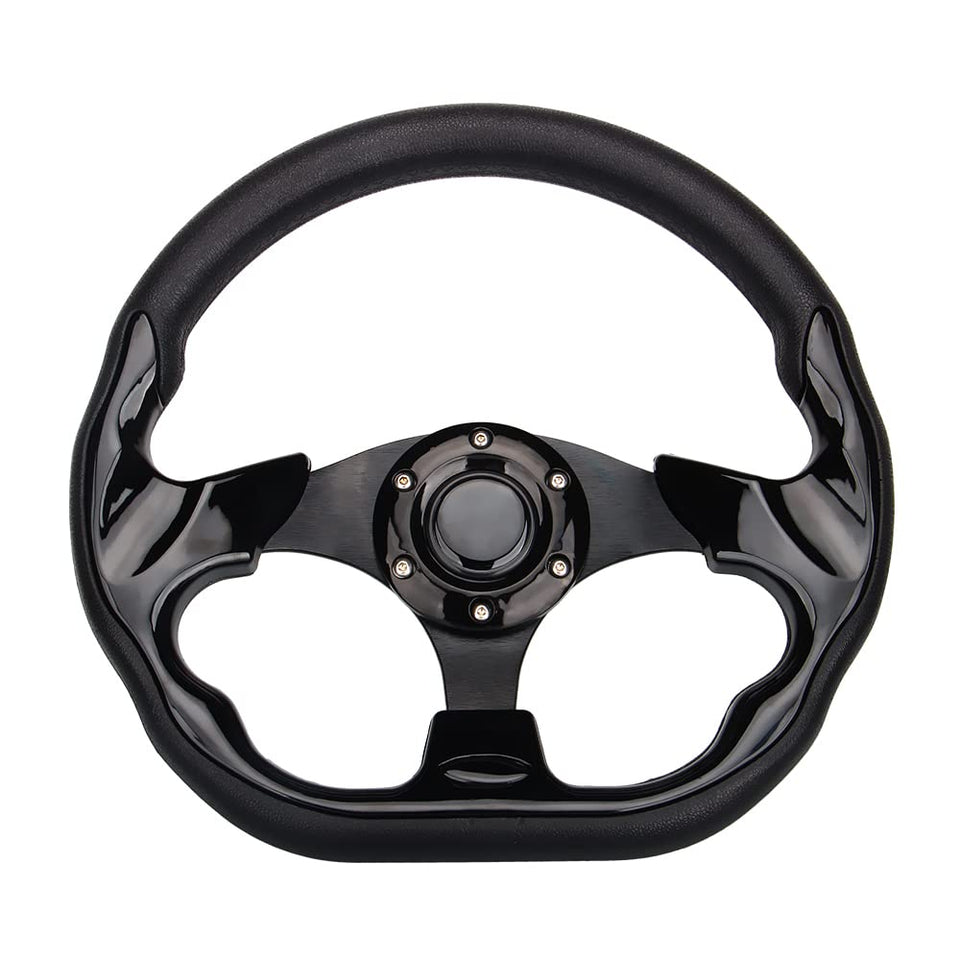 Spaorcco D-shape steering wheel front view improving entry and grip
