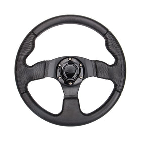 Spaorcco 12.5-inch steering wheel front view enhances universal compatibility for golf carts.