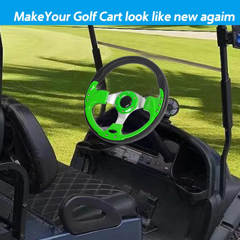 Spaorcco lime green horn button decorative detail on steering wheel