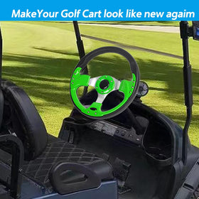 Spaorcco lime green horn button decorative detail on steering wheel