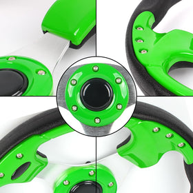 Spaorcco lime green steering wheel 12.5 inch diameter offers comfortable grip