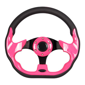 Spaorcco pink 12.5-inch golf wheel offers comfortable steering.