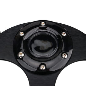Spaorcco premium wheel enhances golf cart interior with a sleek black chrome finish.
