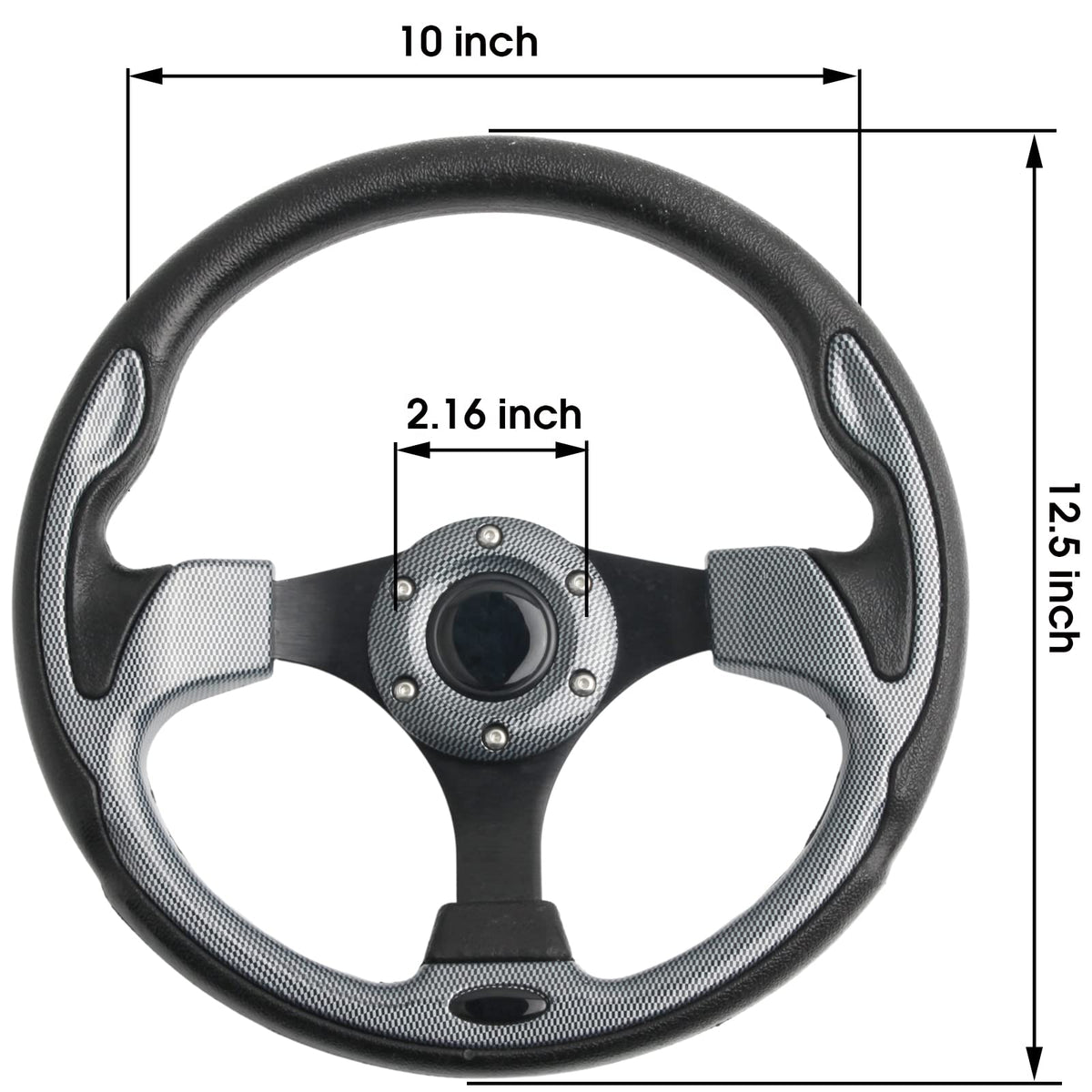 Spaorcco universal 12.5-inch steering wheel showcasing versatile fit.
