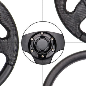 Spaorcco wheel in black complements multiple golf cart styles.