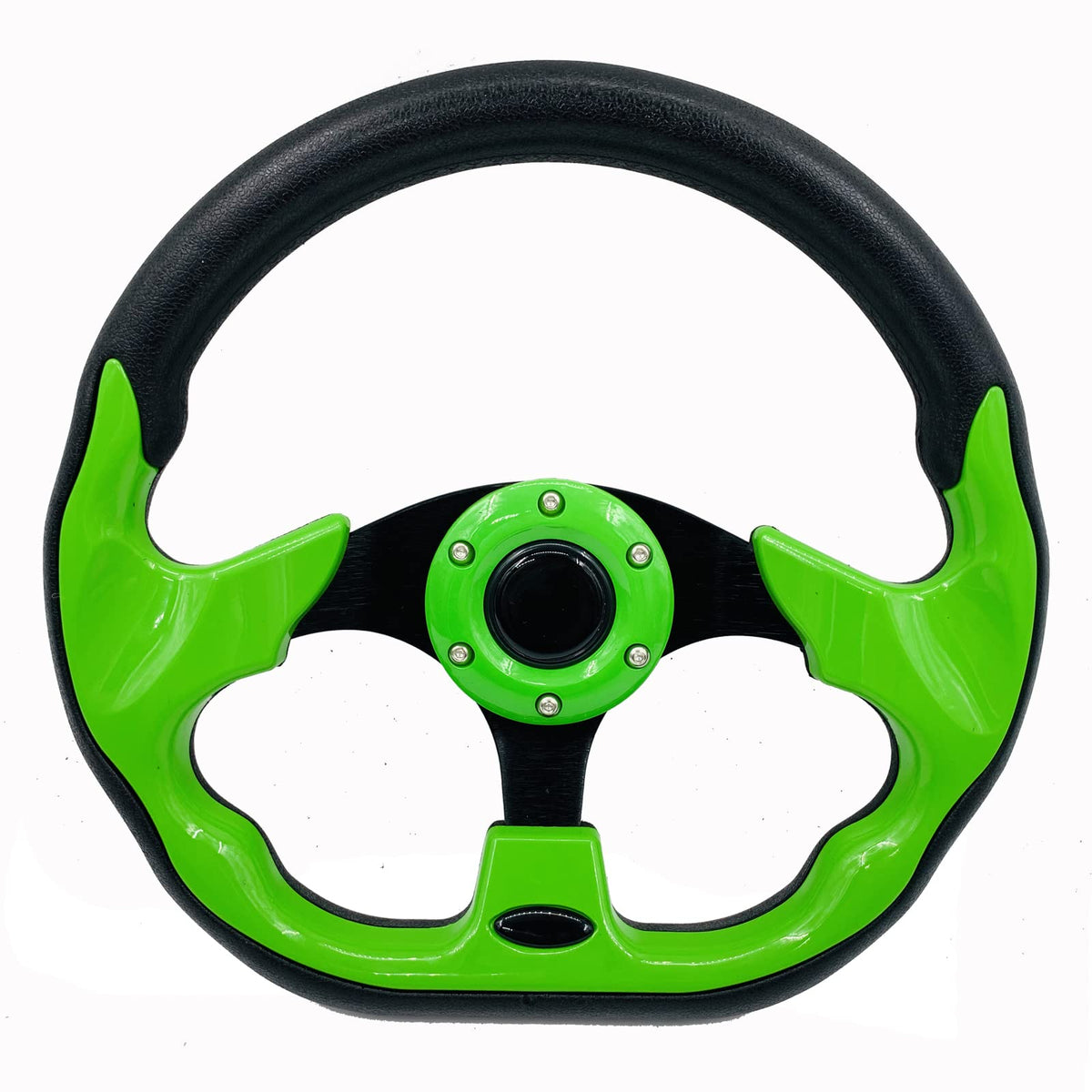 Spaorcco universal green steering wheel front view showing grip and style