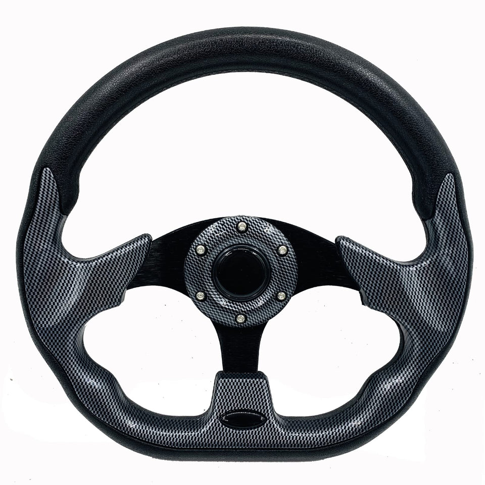 Spaorcco universal steering wheel for EZGO TXT and Club Car DS enhances compatibility.