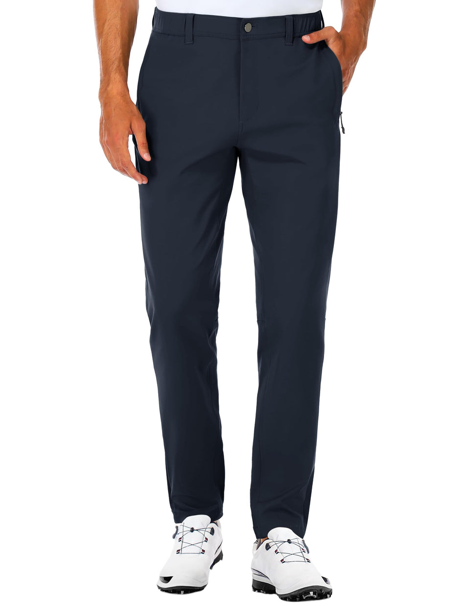 SpecialMAGIC men's golf pants with stretch waist and zipper pockets for secure storage during play