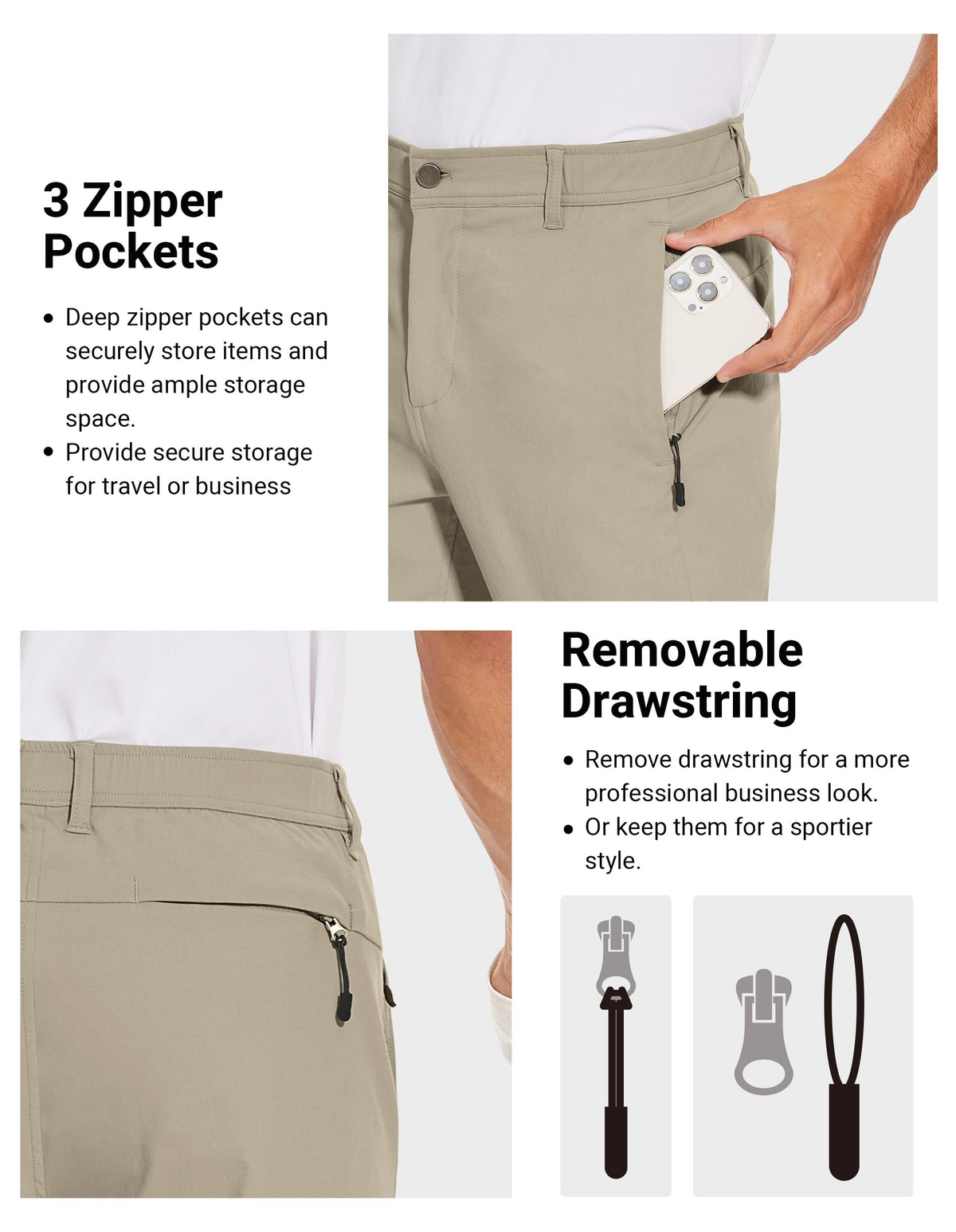 SPECIALMAGIC men's tapered slim-fit pants for all-day comfort.