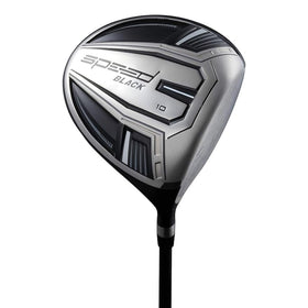 Speed System Golf titanium driver with oversized sweet spot improves forgiveness on mis-hits.