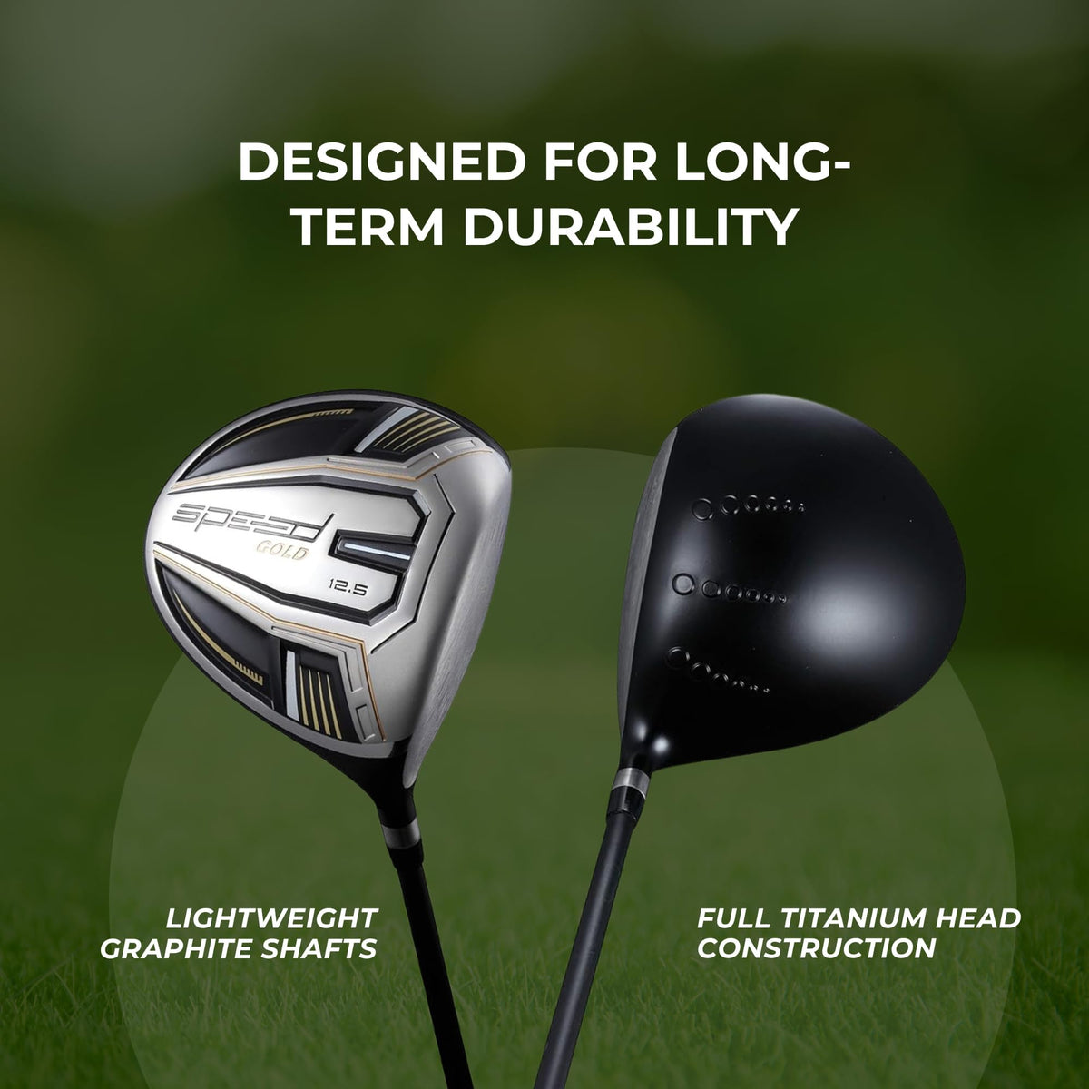 Speed System Golf ultra-lightweight graphite shaft promotes faster swing speed and smoother tempo.