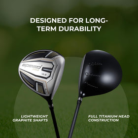 Speed System Golf ultra-lightweight graphite shaft promotes faster swing speed and smoother tempo.
