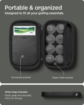 Spigen golf organizer pouch gloves-wallet secures valuables during rounds.