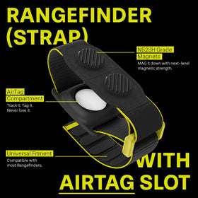 Magnetic hold keeps your rangefinder secure on carts and irons