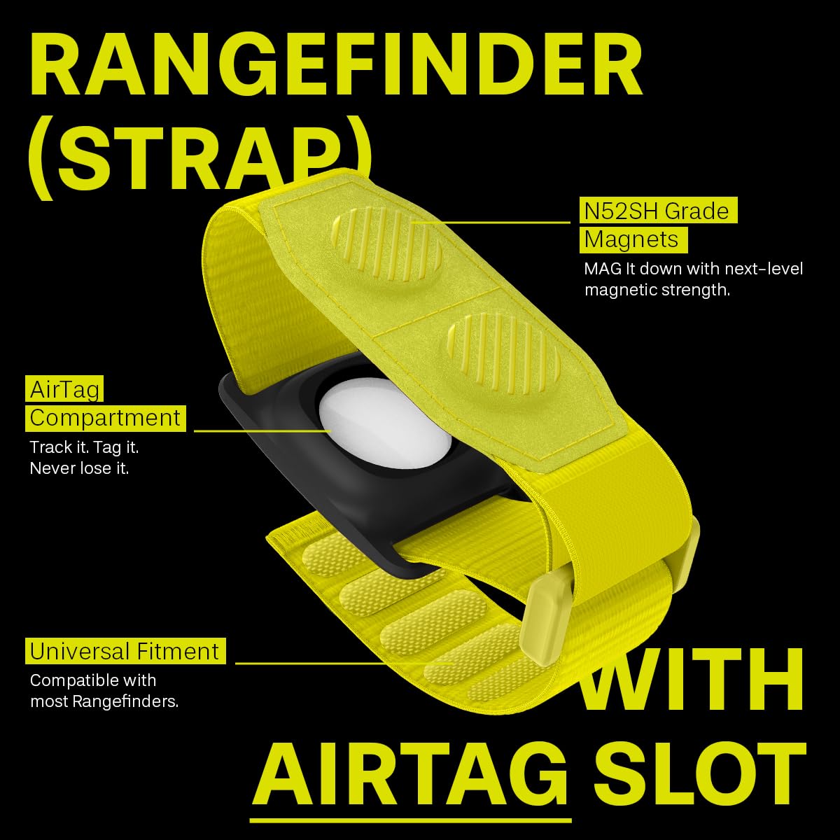 Spigen MAG-iT strong magnets secure the rangefinder on carts.