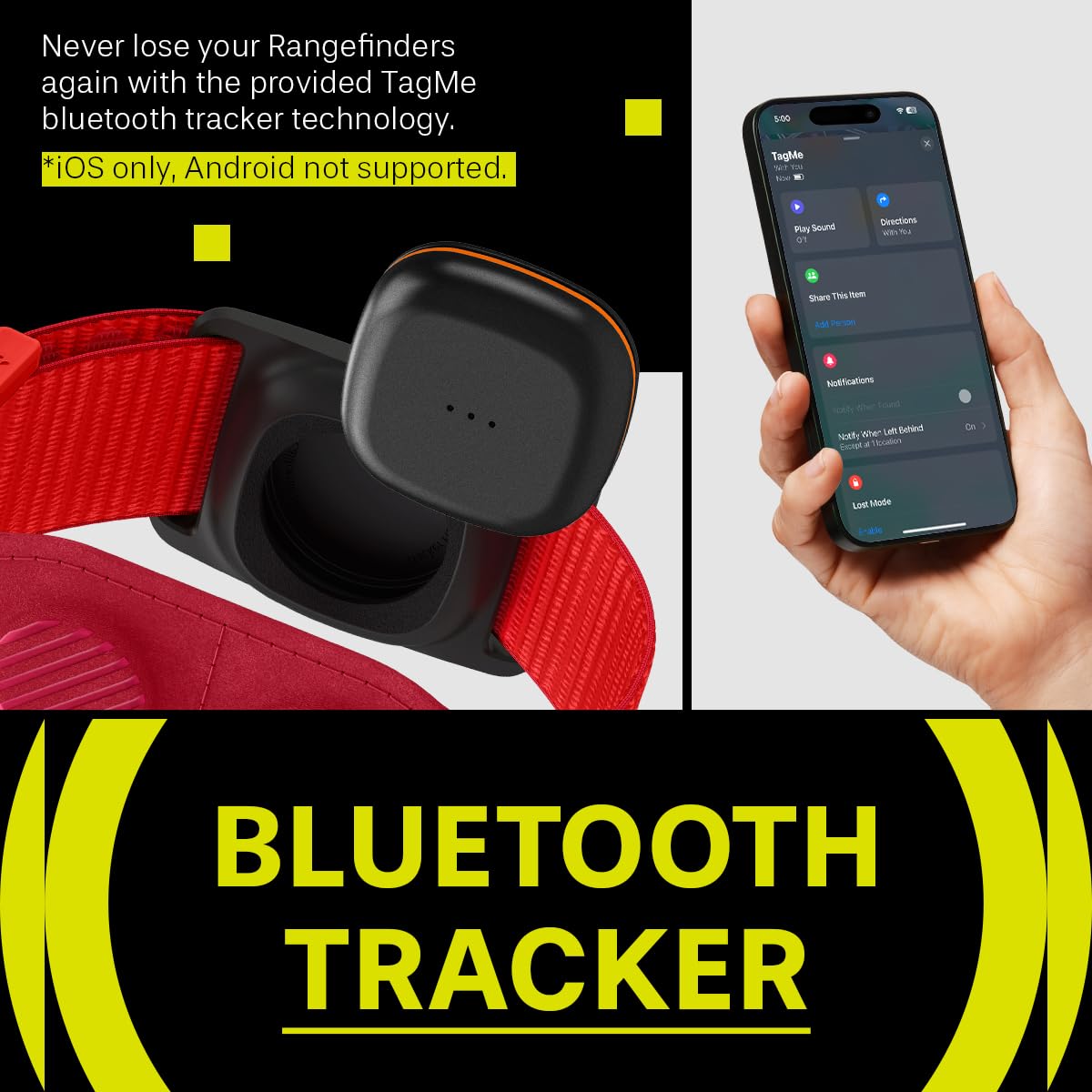 Spigen MAG-iT magnets securely hold a rangefinder on metal surfaces.