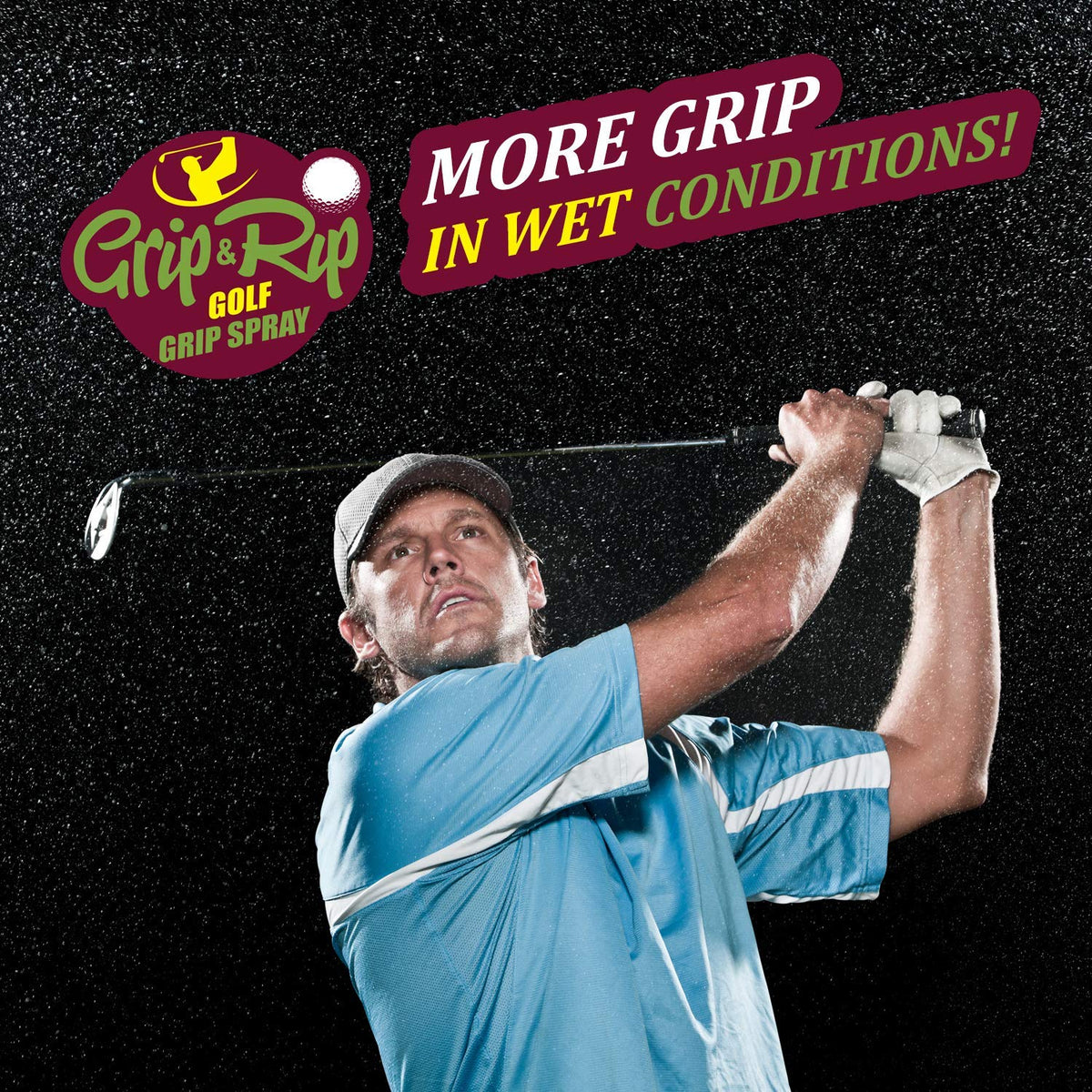 SPIN IT GRIPPING SOLUTION Grip N Rip on-glove use improves grip during swing.