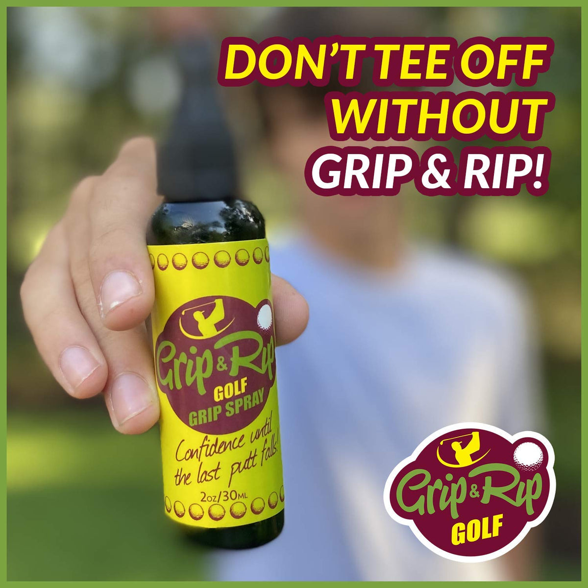 SPIN IT GRIPPING SOLUTION Grip N Rip training aid use supports focused swing practice.