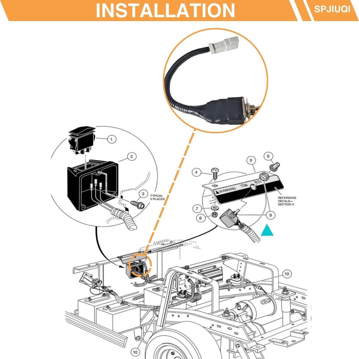 SPJIUQI 101908101 switch label for quick part identification