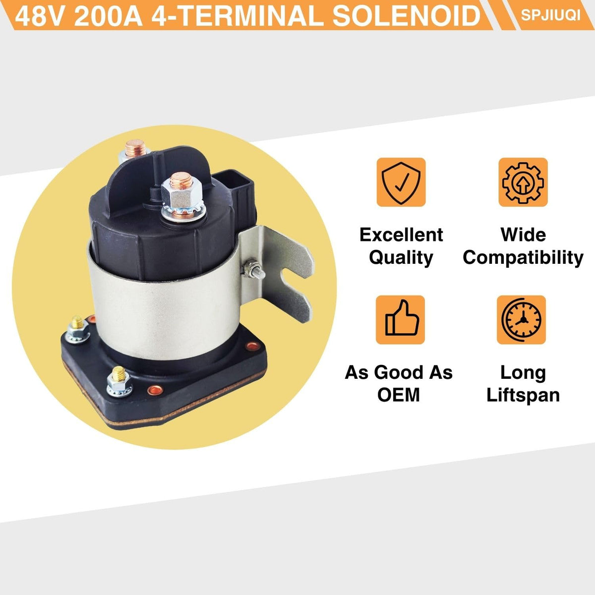 SPJIUQI 48V solenoid for Yamaha JU6-H1950-00 with reliable high-current engagement
