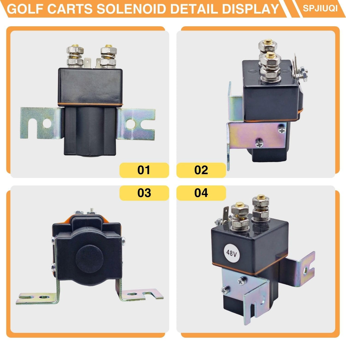 SPJIUQI solenoid close-up showing terminal layout and durability.