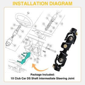 SPJIUQI club car ds steering joint fit photo demonstrates secure mounting.