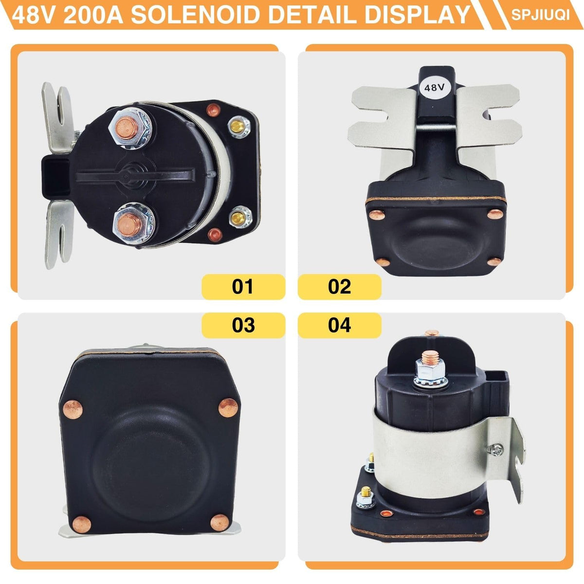 SPJIUQI 48V four-terminal solenoid for G22/G29 Drive 2007+ golf carts