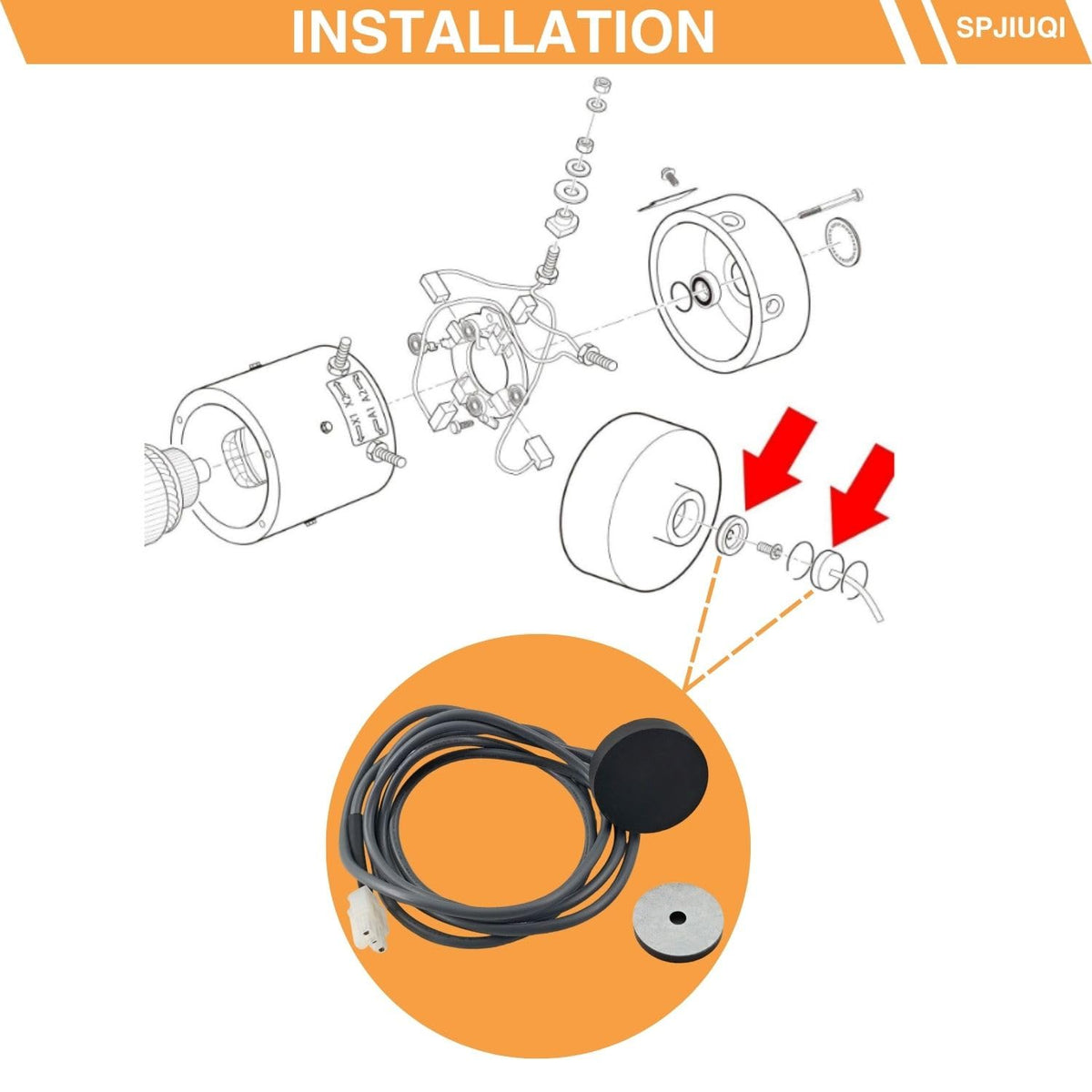 SPJIUQI package includes harness and magnet for quick installation
