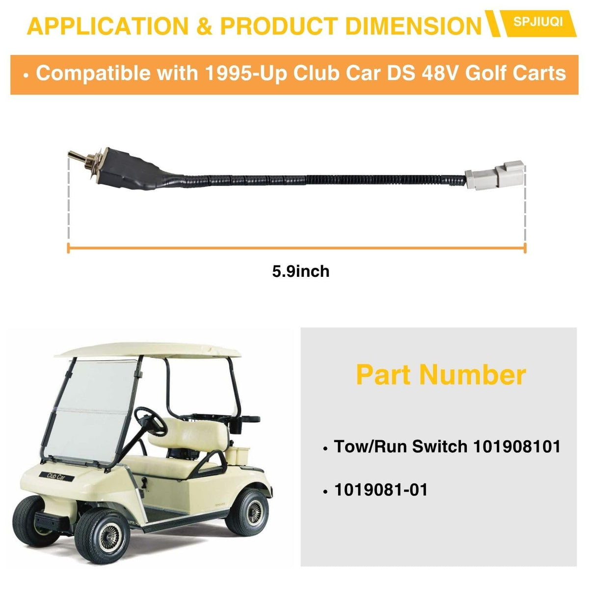 SPJIUQI tow-run switch harness connected shows plug-and-play compatibility