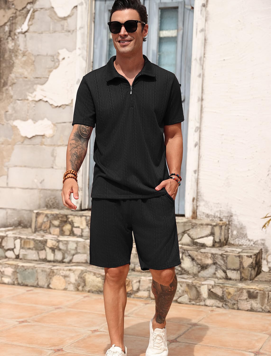 SPKPKEY 2-piece set waistband-drawstring detail for adjustable fit.