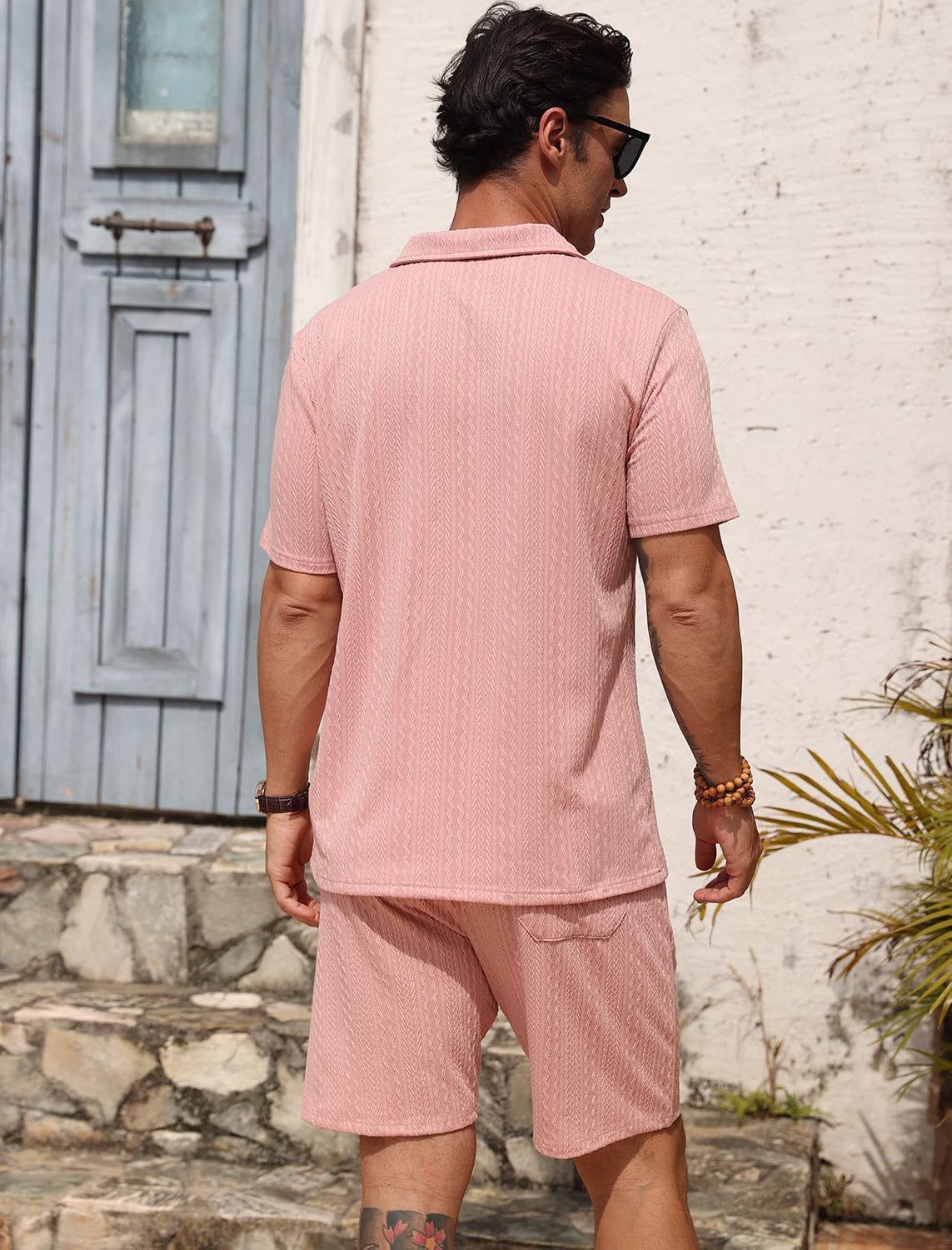 SPKPKEY two-piece summer outfit pink worn as versatile casual wear