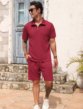 SPKPKEY wine red shorts with front pockets for quick storage