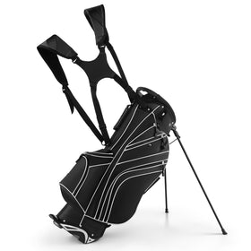 SPORFIT golf stand bag with 6-way dividers keeps clubs organized on the course.