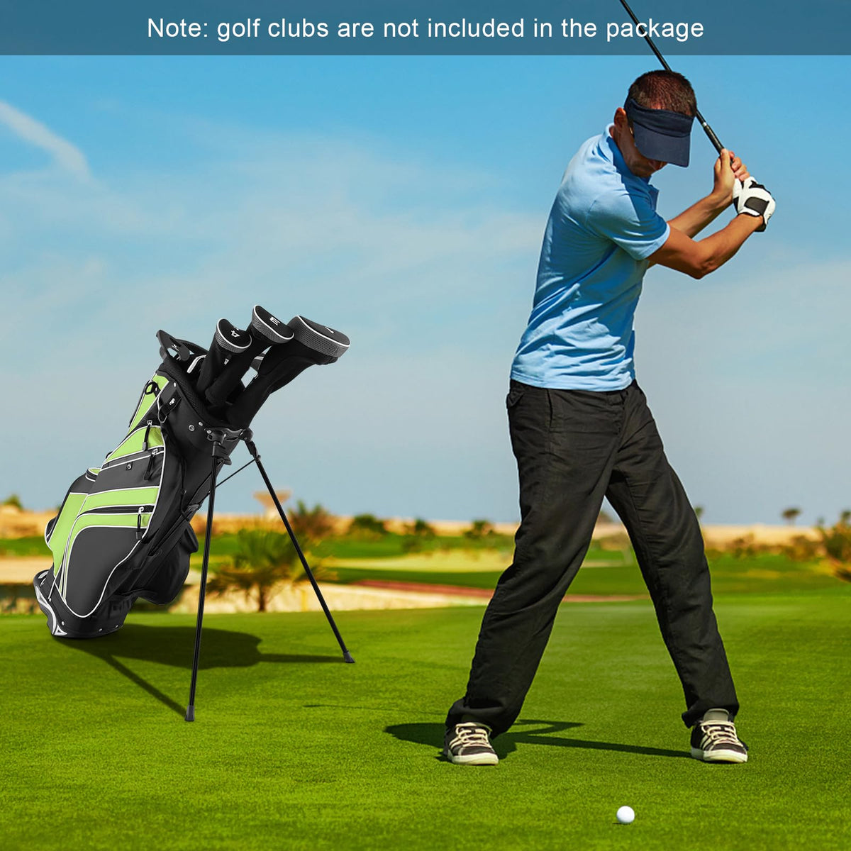 SPORFIT Golf stand bag color green offers versatile styling