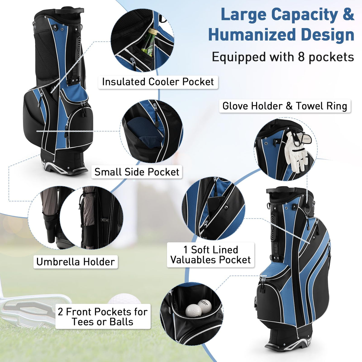 SPORFIT golf bag uses lightweight design for easy carry across the course